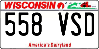 WI license plate 558VSD