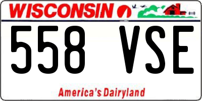 WI license plate 558VSE