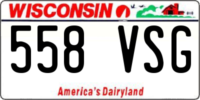 WI license plate 558VSG