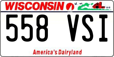 WI license plate 558VSI