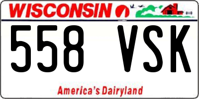 WI license plate 558VSK