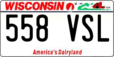 WI license plate 558VSL