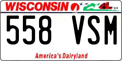 WI license plate 558VSM