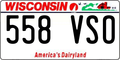 WI license plate 558VSO