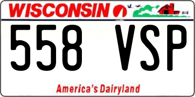 WI license plate 558VSP