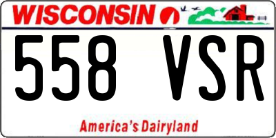WI license plate 558VSR