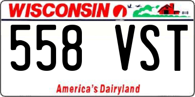 WI license plate 558VST