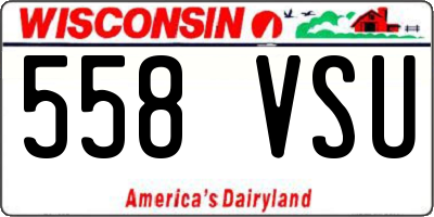 WI license plate 558VSU