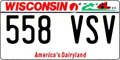 WI license plate 558VSV