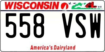 WI license plate 558VSW