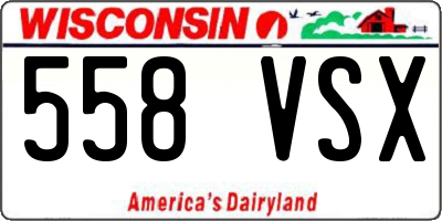 WI license plate 558VSX