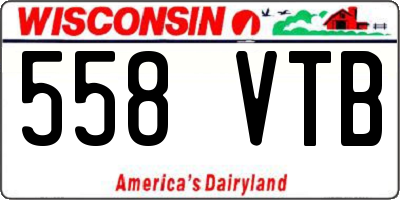 WI license plate 558VTB