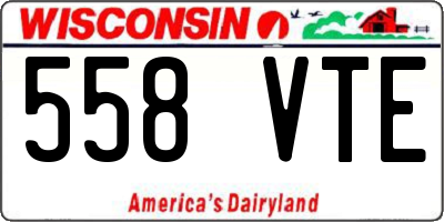 WI license plate 558VTE