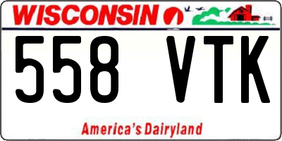 WI license plate 558VTK