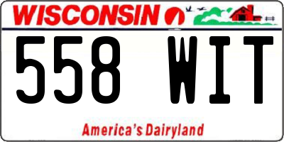 WI license plate 558WIT