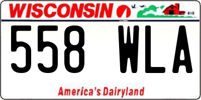 WI license plate 558WLA
