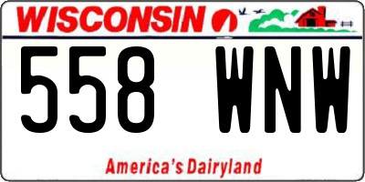 WI license plate 558WNW