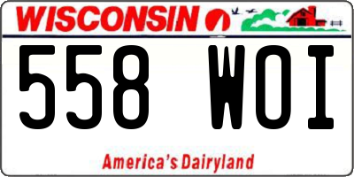 WI license plate 558WOI