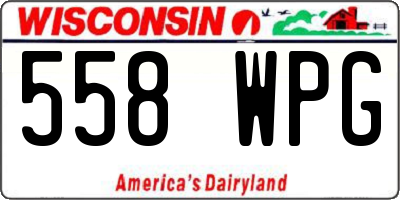 WI license plate 558WPG
