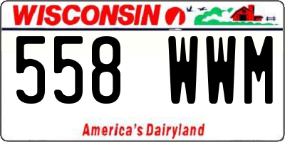 WI license plate 558WWM