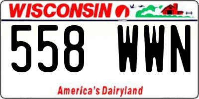 WI license plate 558WWN