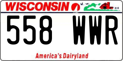 WI license plate 558WWR