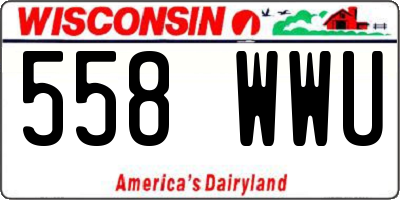 WI license plate 558WWU