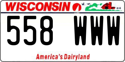 WI license plate 558WWW