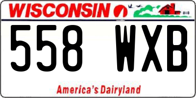 WI license plate 558WXB