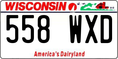 WI license plate 558WXD