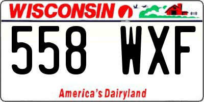 WI license plate 558WXF