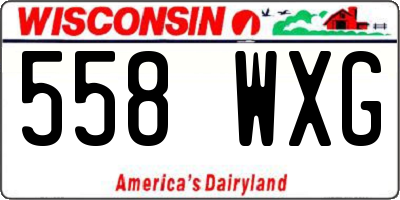 WI license plate 558WXG