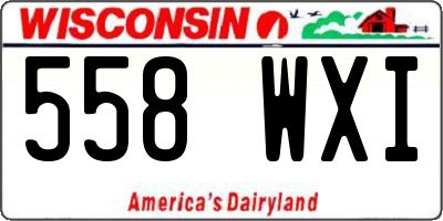 WI license plate 558WXI