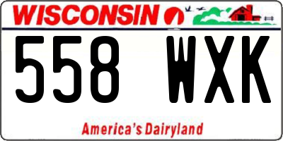 WI license plate 558WXK
