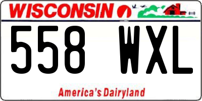 WI license plate 558WXL