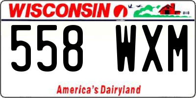 WI license plate 558WXM