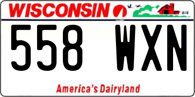 WI license plate 558WXN