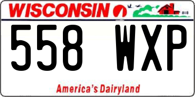 WI license plate 558WXP