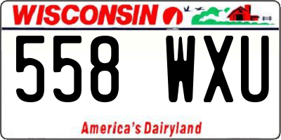 WI license plate 558WXU