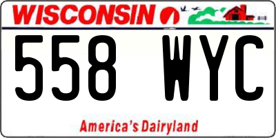 WI license plate 558WYC