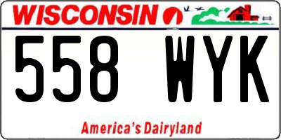 WI license plate 558WYK