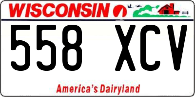 WI license plate 558XCV