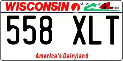 WI license plate 558XLT