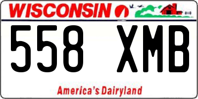 WI license plate 558XMB