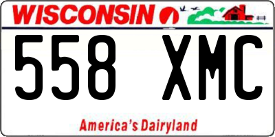 WI license plate 558XMC