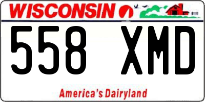 WI license plate 558XMD