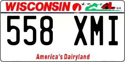 WI license plate 558XMI