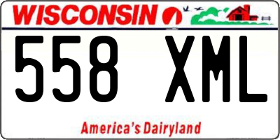 WI license plate 558XML