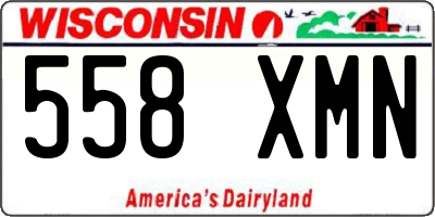 WI license plate 558XMN