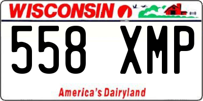 WI license plate 558XMP